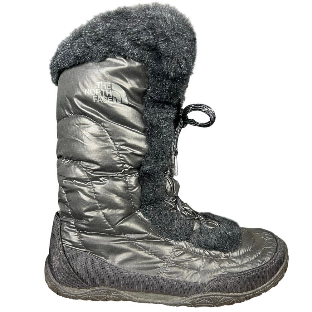 The North Face Nuptse Faux Fur Black Winter Boots Size US 9.5